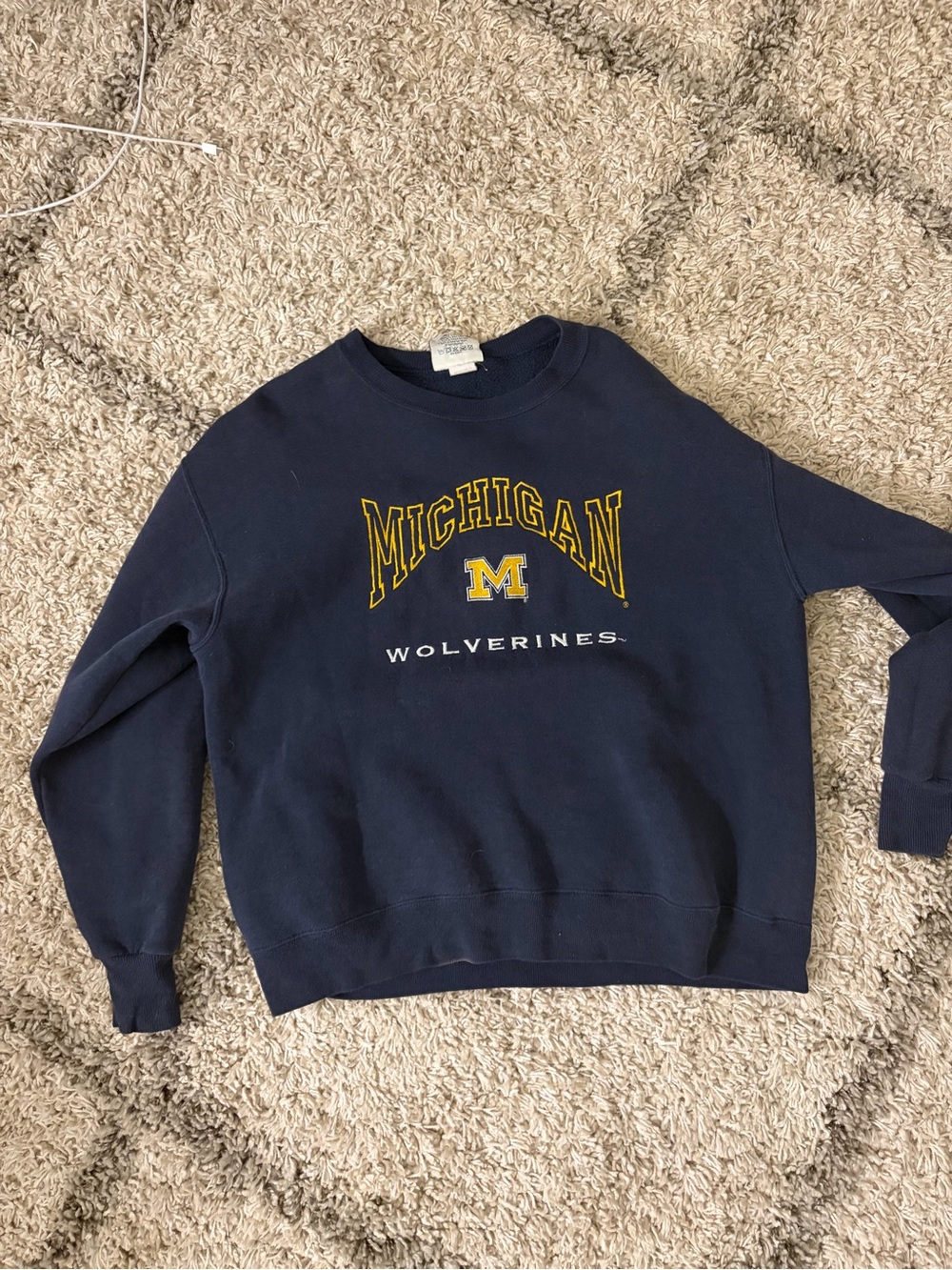 VINTAGE RARE Michigan Wolverines Navy Crewneck Sweatshirt